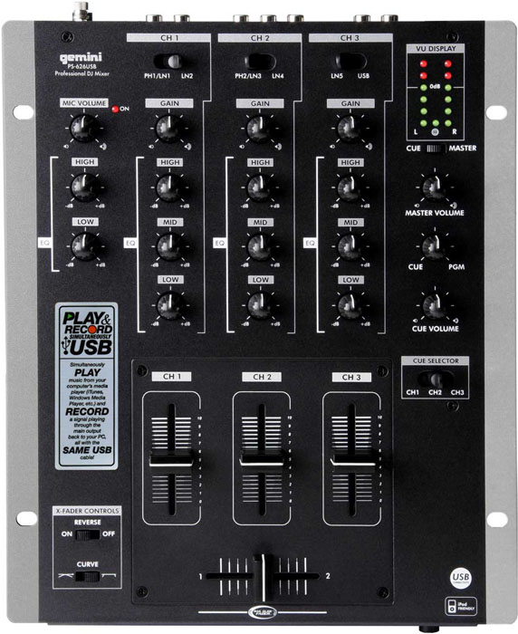 DJ микшерный пульт Gemini PS-626USB DJ микшерный пульт Gemini PS-626USB
