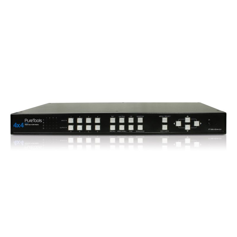 HDMI Матричный коммутатор 4х4 с контроллером видеостен PureTools PT-MA-HD44QV HDMI Матричный коммутатор 4х4 с контроллером видеостен PureTools PT-MA-HD44QV