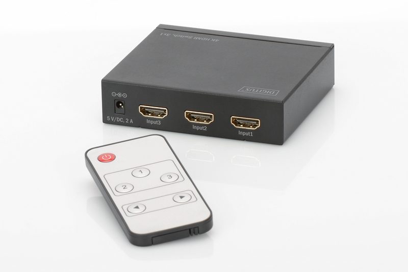 Видеокоммутатор HDMI Digitus 3x1 4K Видеокоммутатор HDMI Digitus 3x1 4K