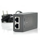 POE инжектор 48V 0.5A (24Вт) с портами Ethernet + кабель питания