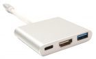 Кабель-переходник PowerPlant Type-C - USB 3.0 Type-C HDMI
