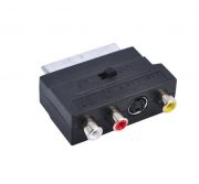 Конвертер видео сигнала SCART (папа) - 3 RCA (мама) + Svideo c переключателем