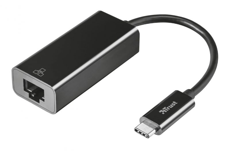 Адаптер переходник Trust USB-C to Ethernet Black