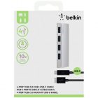 Belkin USB 3.0, Ultra-Slim Metal, 4 порта + USB-C кабель, активный с БП 3