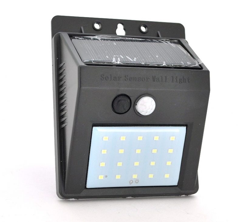 Уличный фонарь с датчиком движения c солнечной панелью 20LED