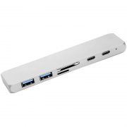 USB-C PowerPlant CA911684 USB-C-2хUSB3.0, HDMI, SD, microSD, 2хUSB-C