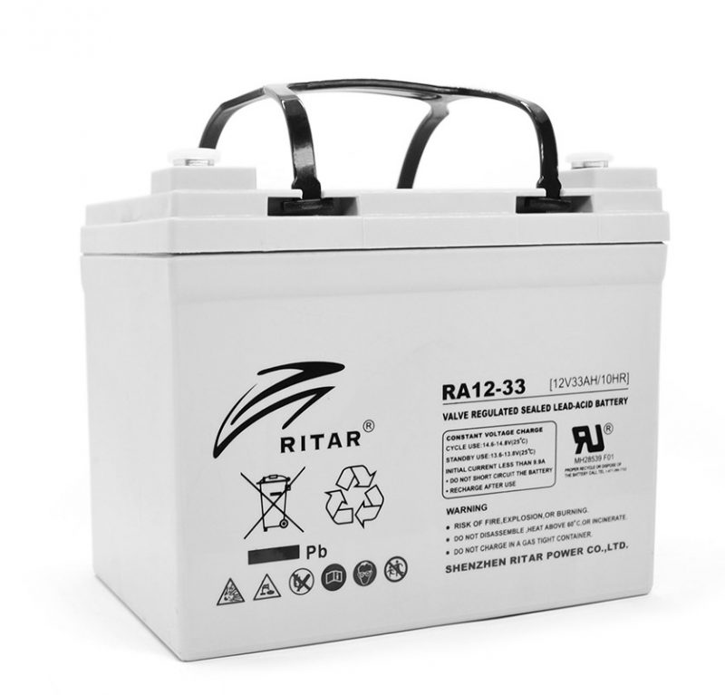 AGM RITAR RA12-33, Gray Case, 12V 33.0Ah