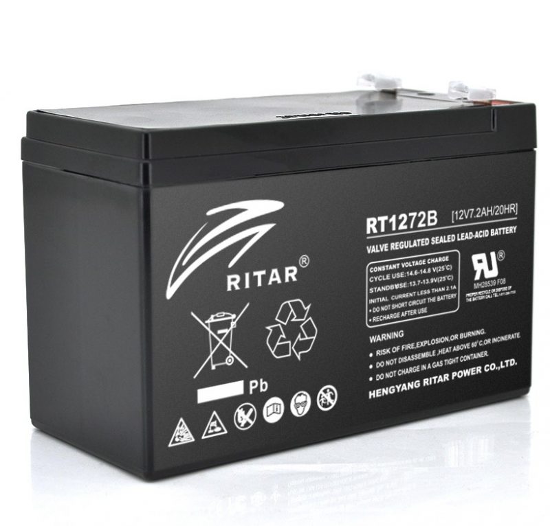 AGM RITAR RT1272B, Black Case, 12V 7.2Ah