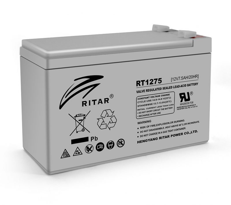 AGM RITAR RT1275, Gray Case, 12V 7.5Ah