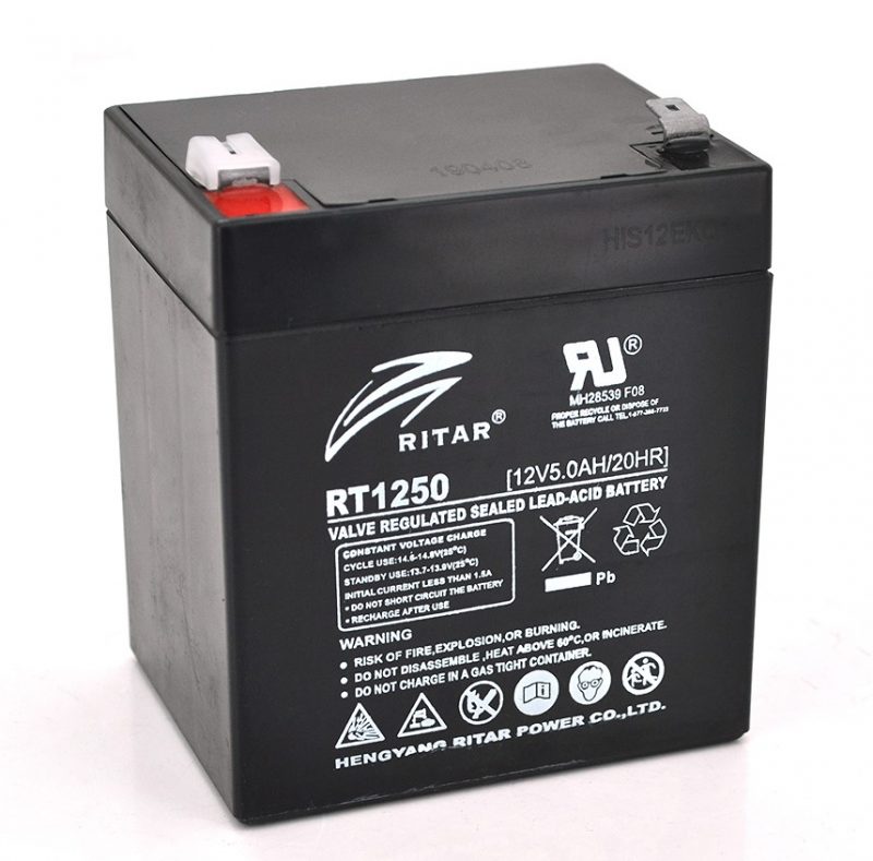 Аккумуляторная батарея AGM RITAR RT1250B, Black Case, 12V 5.0Ah