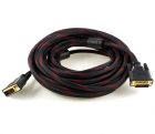 Кабель DVI-DVI Voltronic 2 феррита, оплетка, 24pin