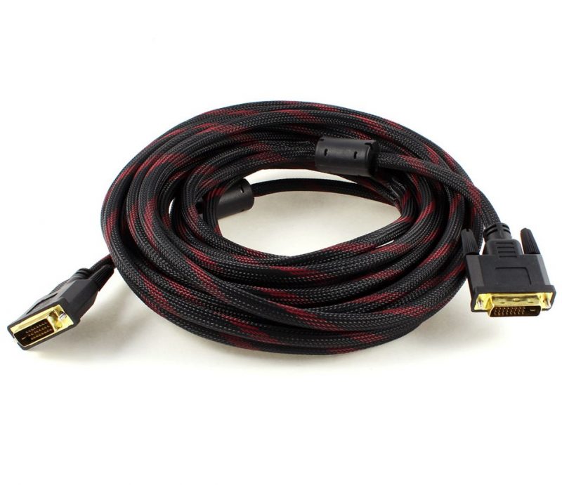 Кабель DVI-DVI Voltronic 2 феррита, оплетка, 24pin