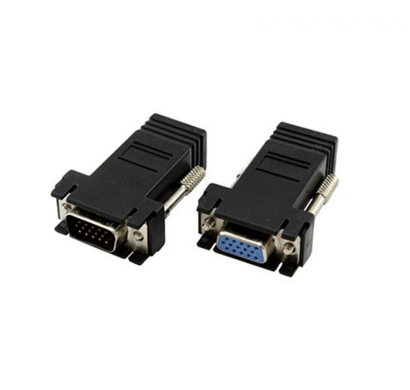 Пассивный удлинитель VGA по RJ45 витой паре до 30м UTP папа-мама