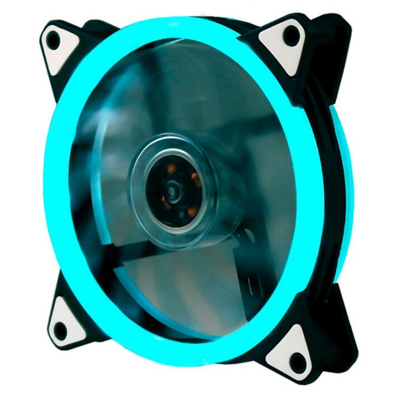 Кулер корпусной Voltronic sleeve fan 3pin + 4pin Ice-Blue, двухсторонний 1