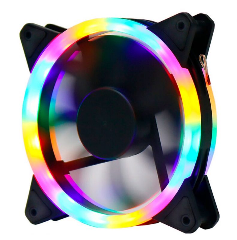 Кулер корпусной Voltronic sleeve fan 3pin + 4pin Pink-Yellow-Blue-Red, двухсторонний Кулер корпусной Voltronic sleeve fan 3pin + 4pin Pink-Yellow-Blue-Red, двухсторонний