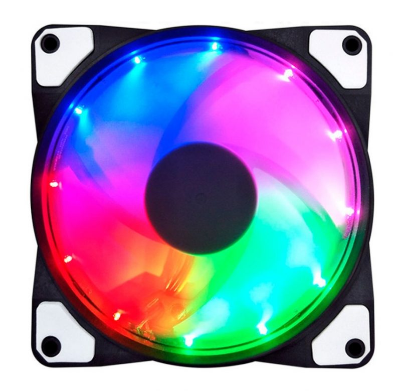 Кулер корпусной Voltronic sleeve fan 3pin + 4pin RGB, односторонний Кулер корпусной Voltronic sleeve fan 3pin + 4pin RGB, односторонний