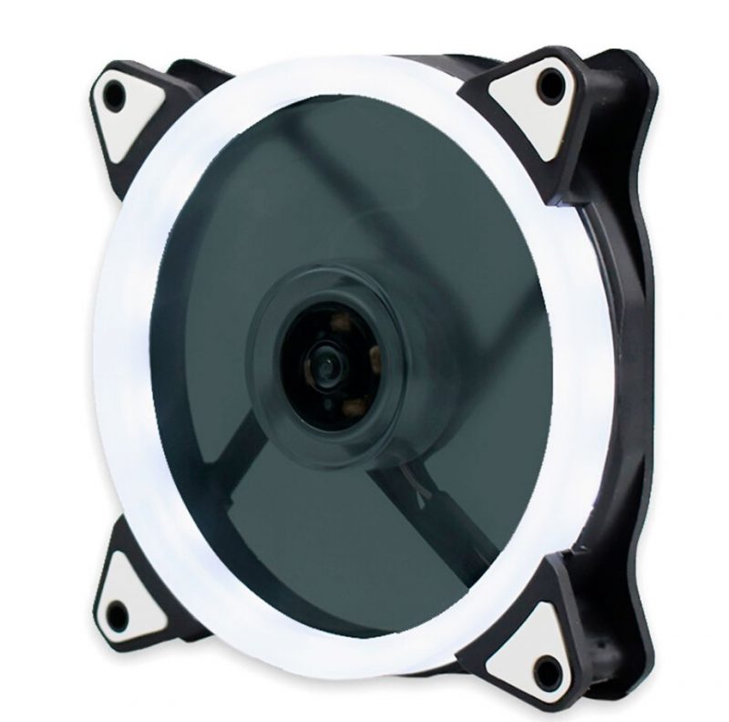 Кулер корпусной Voltronic sleeve fan 3pin + 4pin White, односторонний