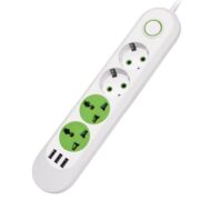 Сетевой фильтр-удлинитель Voltronic F01UW 2 розетки EU + 2 розетки Universal + 3 USB