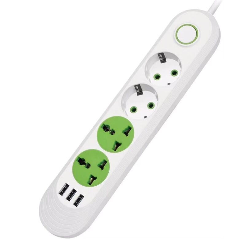 Сетевой фильтр-удлинитель Voltronic F01UW 2 розетки EU + 2 розетки Universal + 3 USB