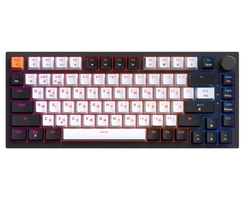 GamePro MK-160 Red Swich Hot-Swap RGB Black-White