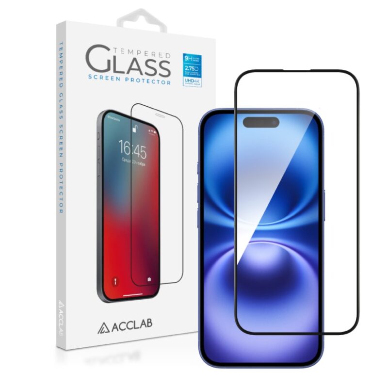 ACCLAB Glass Tempered Apple iPhone 16 Black 1 ACCLAB Glass Tempered Apple iPhone 16 Black 1