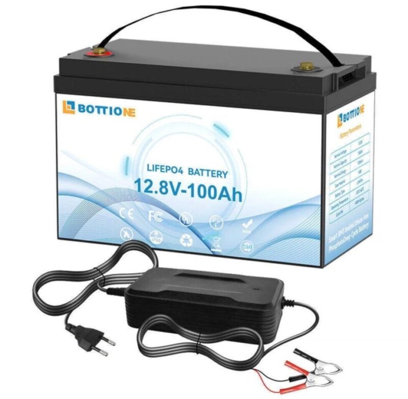 LiFePO4 Bottione 12.8V 100Ah BMS 1280Wh