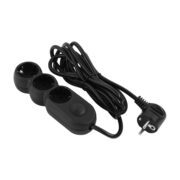 2E Plus Power Extension 3 Type F 3m 10A Black